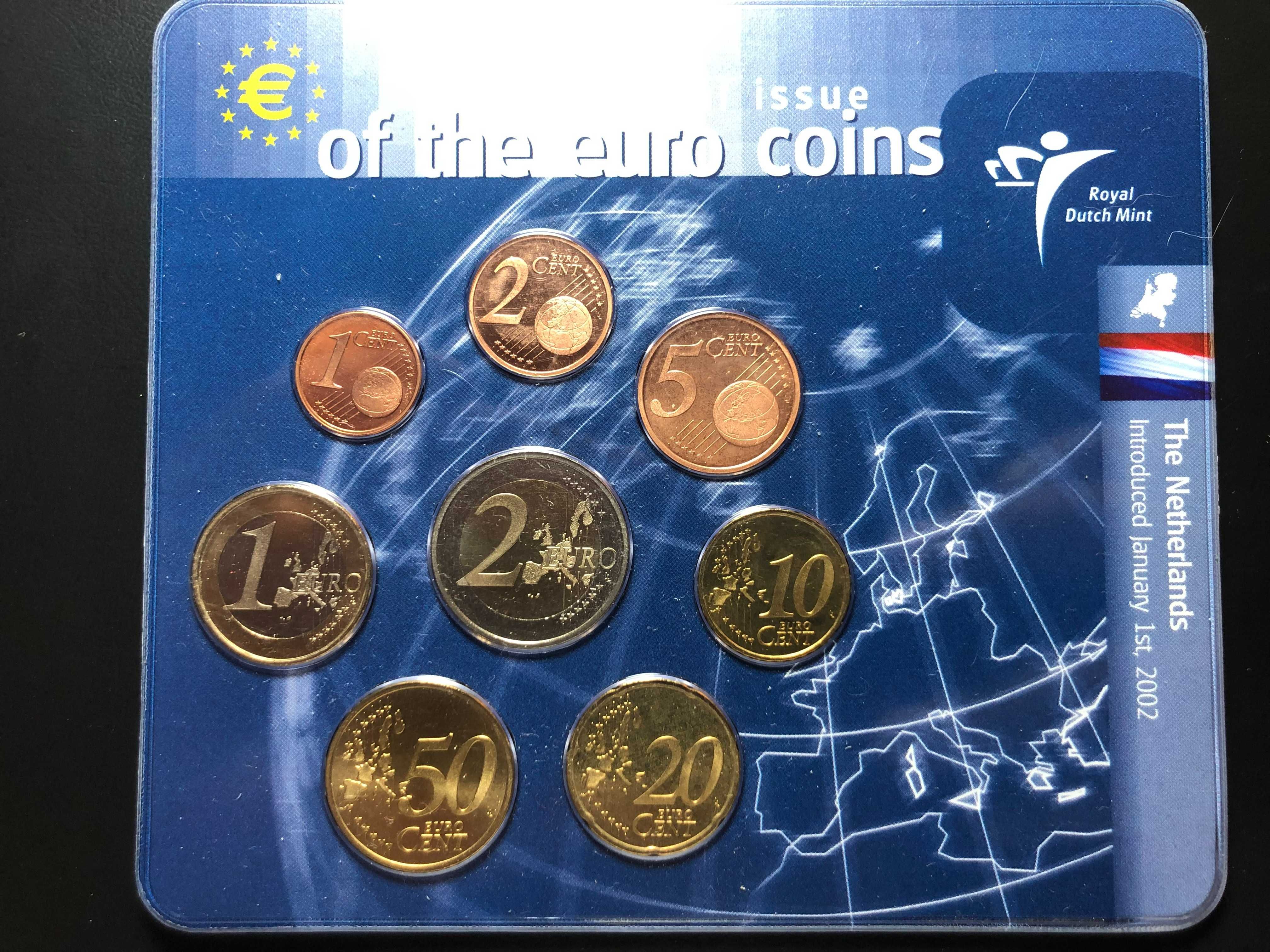 Set Anual Euros Holanda 2001 UNC com Blister
