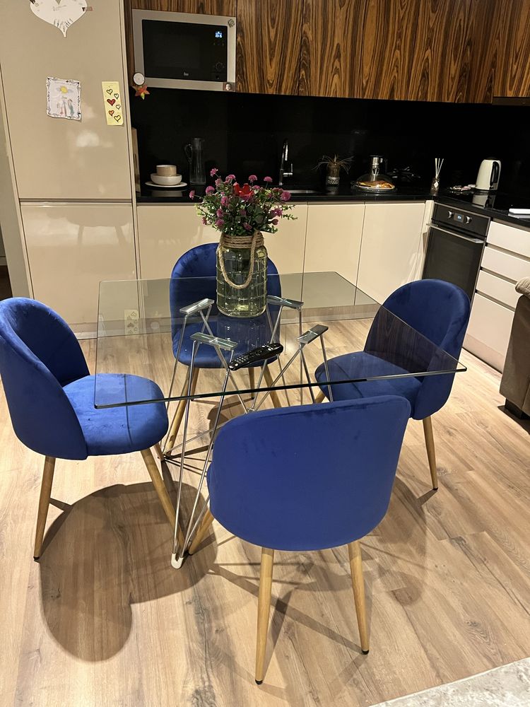 Mesa vidro quadrada 100cms