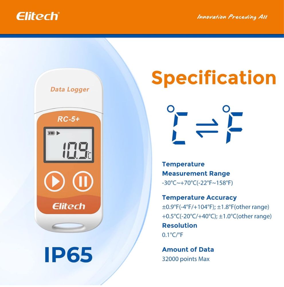 Elitech Rejestrator temperatury USB RC-5+