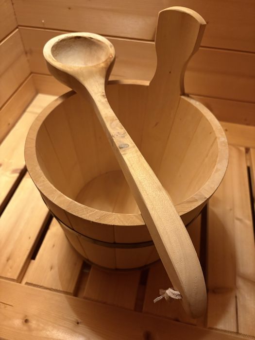 Sauna - komplet wiadro do sauny z łyżką