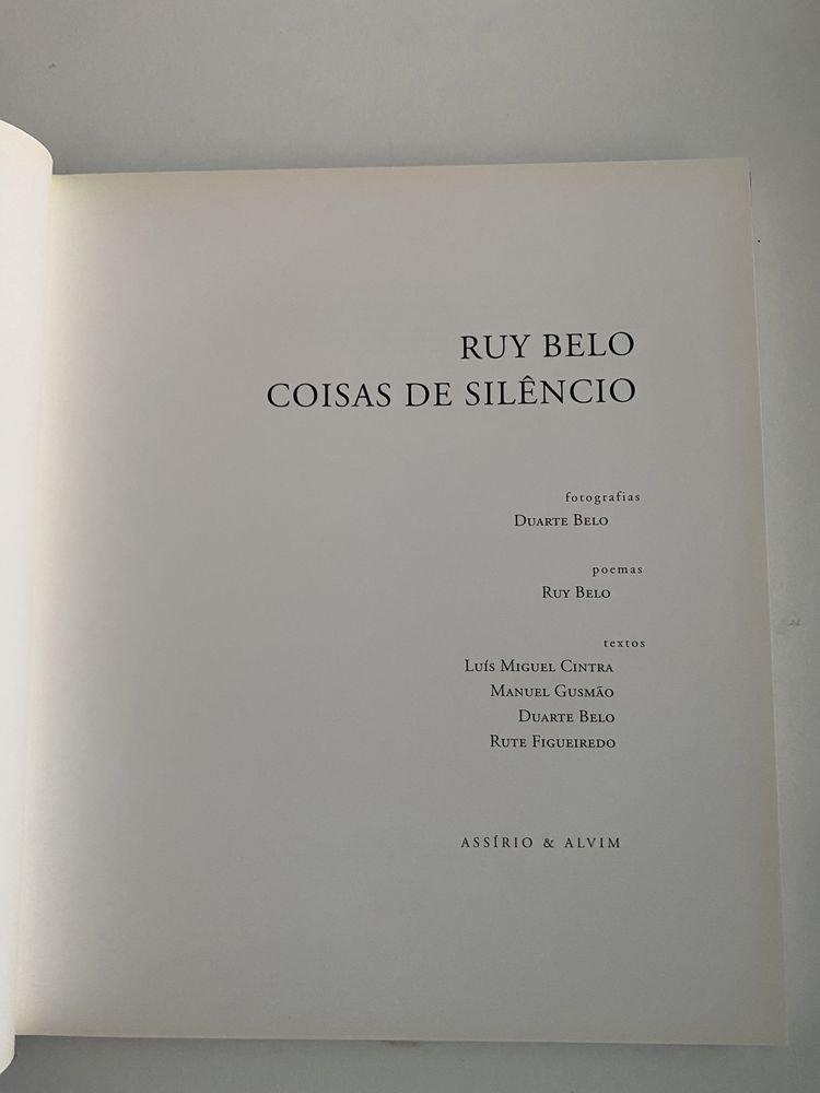 Livro “ Coisas de silencio” de Ruy Belo e Duarte Belo