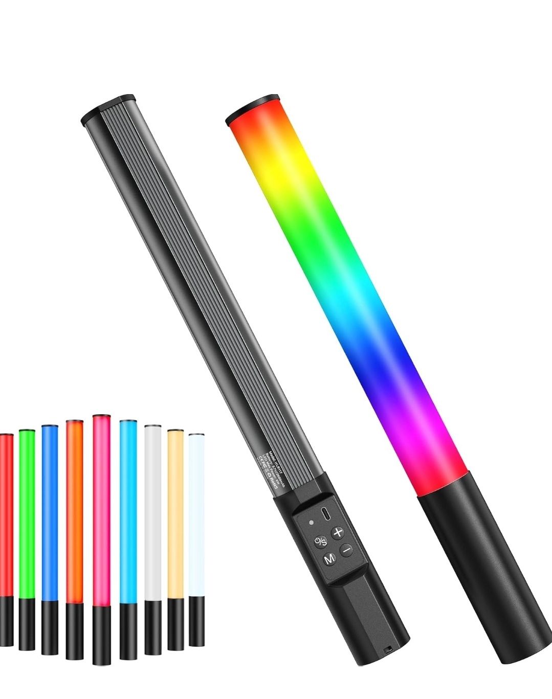 Heysliy Lampa RGB LED 2600mAh, Regulowana Jasność 2500K-9900K, 9 Kolor