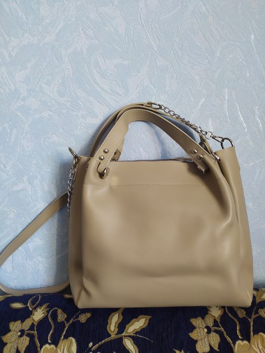 Сумка шопер у бежевому кольорі made in Ukraine