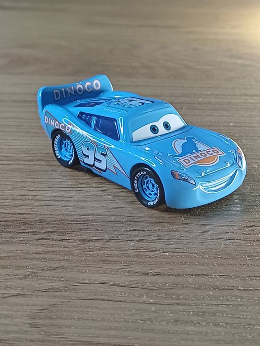 Auta Cars Zygzak McQueen Dinoco niebieski NOWY metalowy skala 1:55