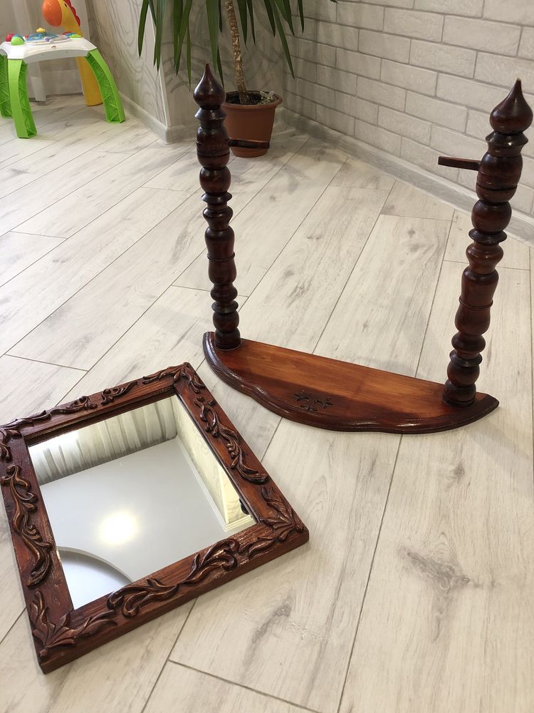 Деревянное зеркало ручная работа