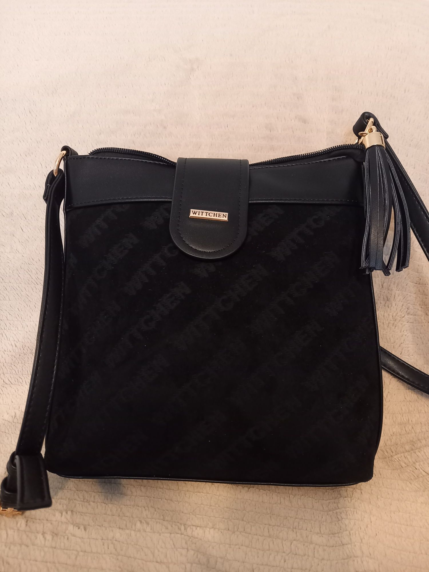 Wittchen torebka czarna crossbody torebka listonoszka ekoskóra