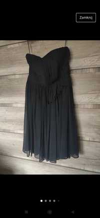 Mała czarna, sukienka bez ramiączek Mango, rozmiar M!