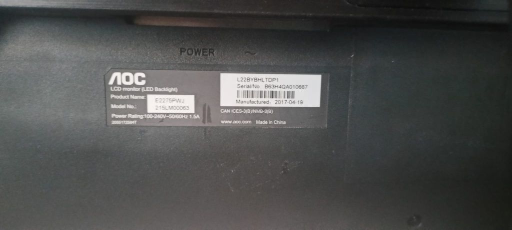 Monitor AOC E2275PWJ 21,5'