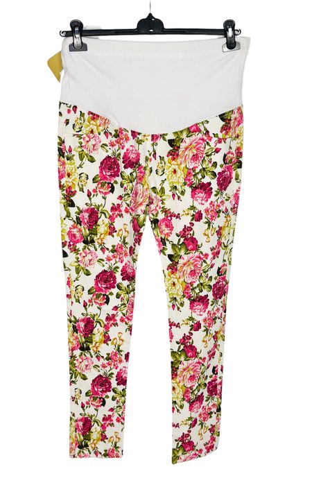 Ciążowe spodnie kwiatowe over-bump XL 42