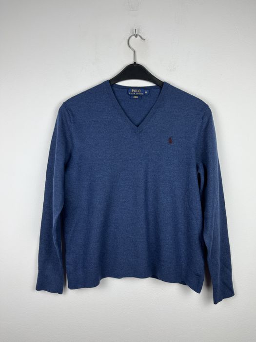 Granatowy sweter męski Polo Ralph Lauren rozmiar XL fit M crewneck