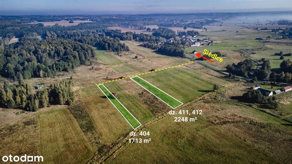 Działka 2248 m² blisko wsi, Grala-D., gm. Skórzec