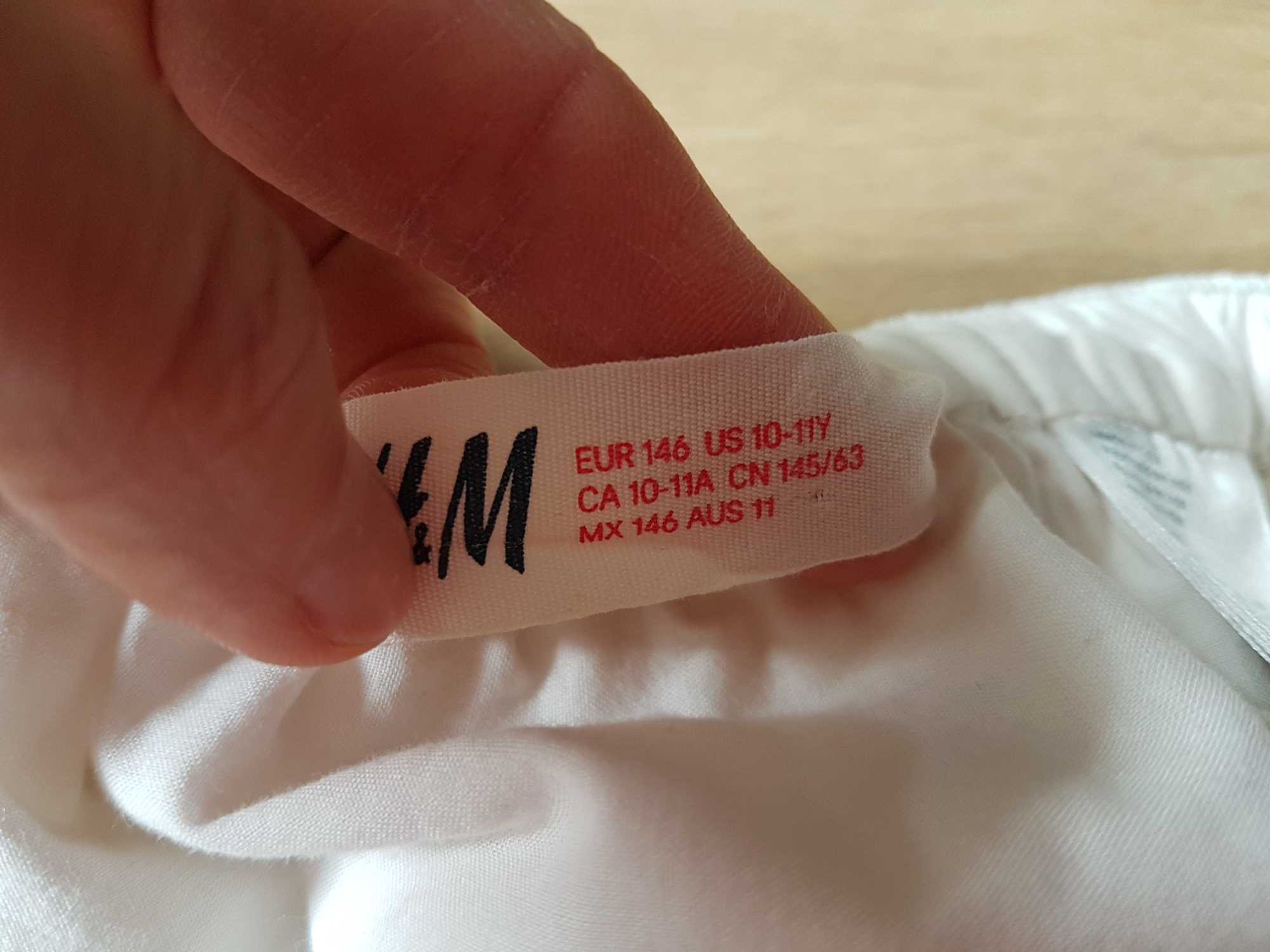 H&M spódniczka ecru boho falbanki haft na tiulu roz. 146