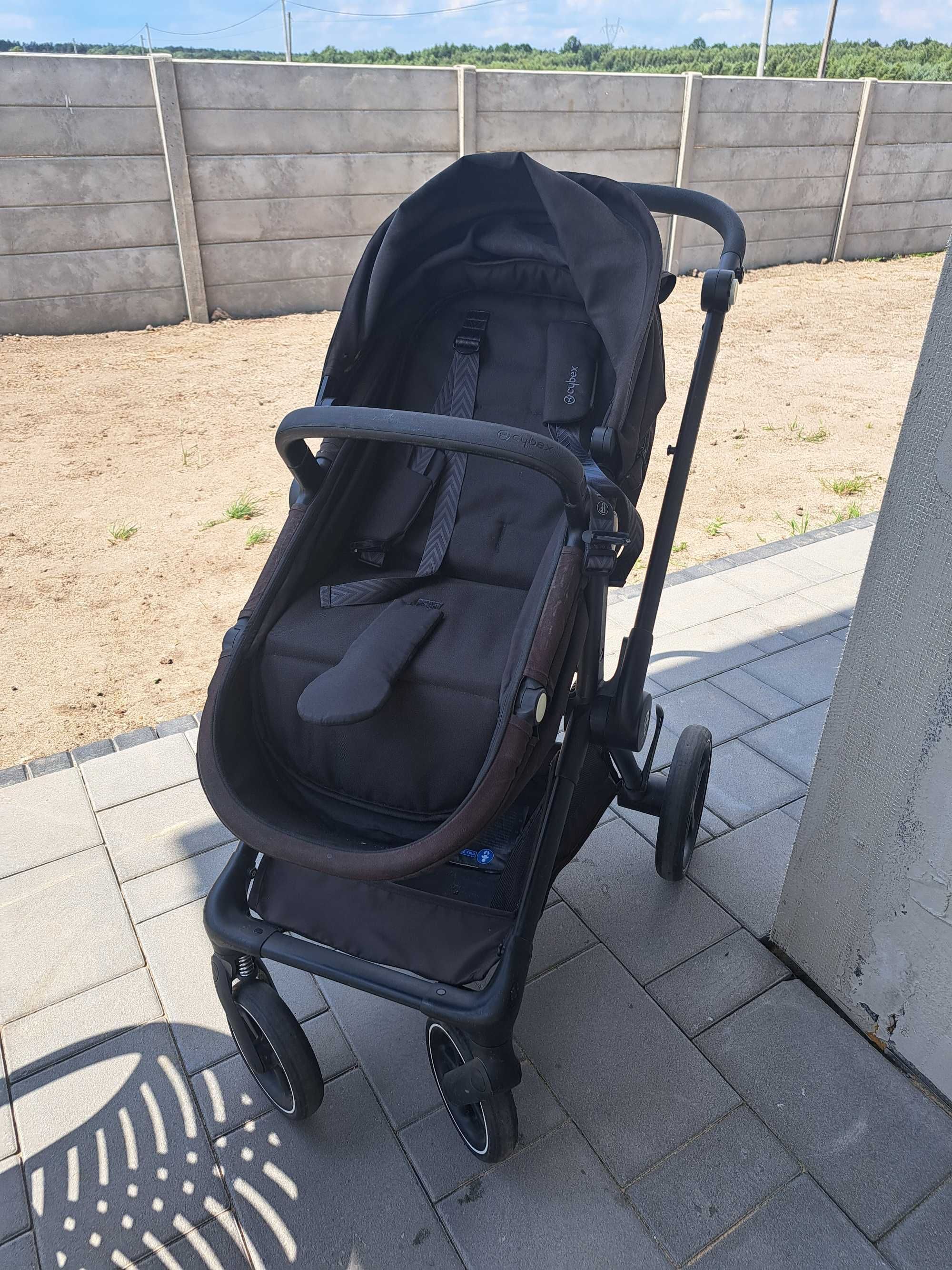 Wózek 3w1 CYBEX EOS LUX MOON BLACK Gondola ze spacerówką +Nosidełko