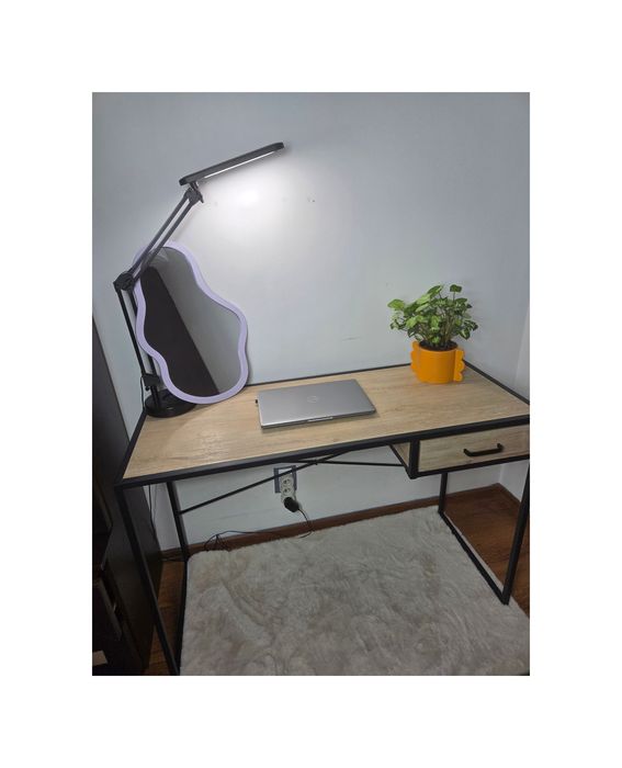 Biurko loftowe industrialne toaletka kolor dębowy z szufladą