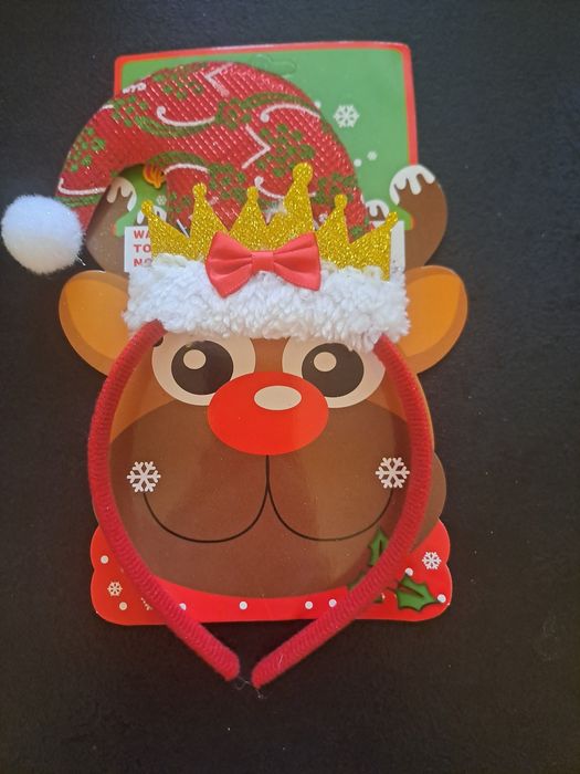 Opaska świąteczna elf czapeczka nowa zapakowana