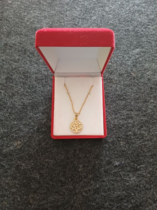 Colar dourado com medalha