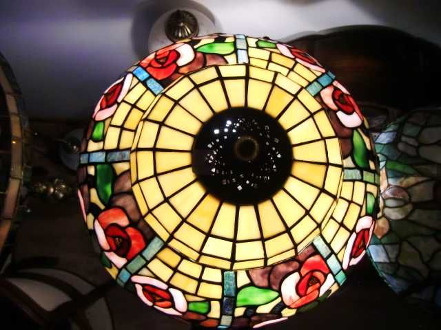 Kolekcjonerska  Lampa Tiffany duża kwiaty 2 Szt. dla pasjonatów