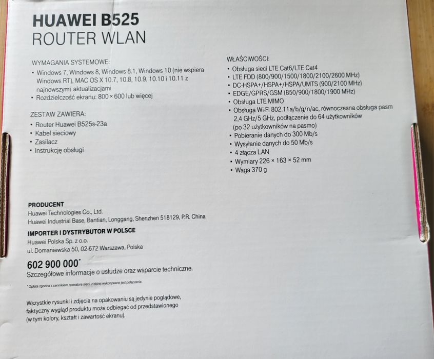 Nowy Router LTE Huawei B525s-23a T-mobile bez simlock NOWY !