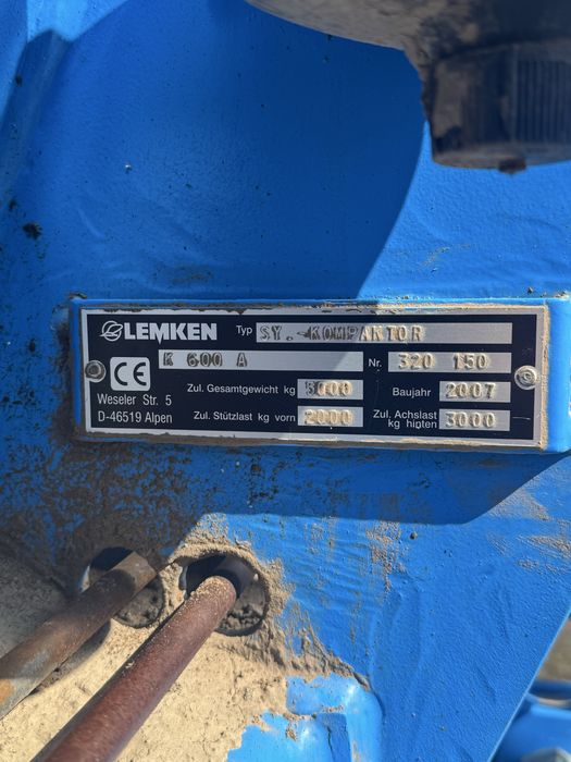 Lemken Kompaktor k600 компактор культиватор