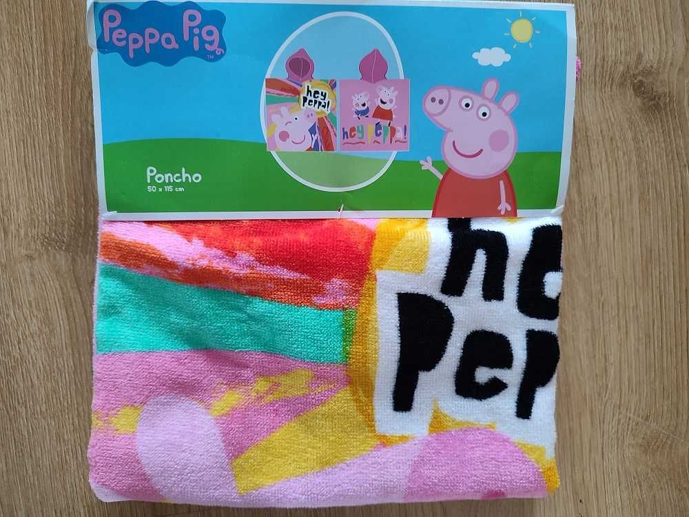 Poncho ponczo ŚWINKA PEPPA 50x115 nowe