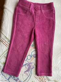 Różowe spodnie sztruksy benetton 1 rok