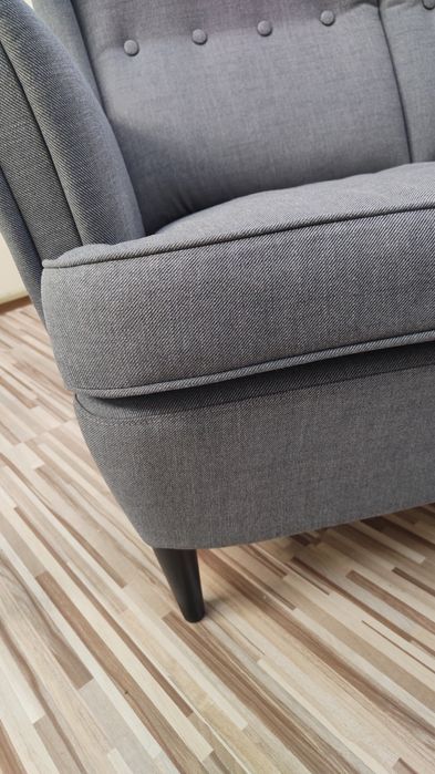IKEA STRANDMON Sofa 3-osobowa Nordvalla ciemnoszar