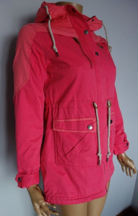 nowa PARKA r.34/XS kurtka DŁUŻSZA różowa BAWEŁNIANA Lippi