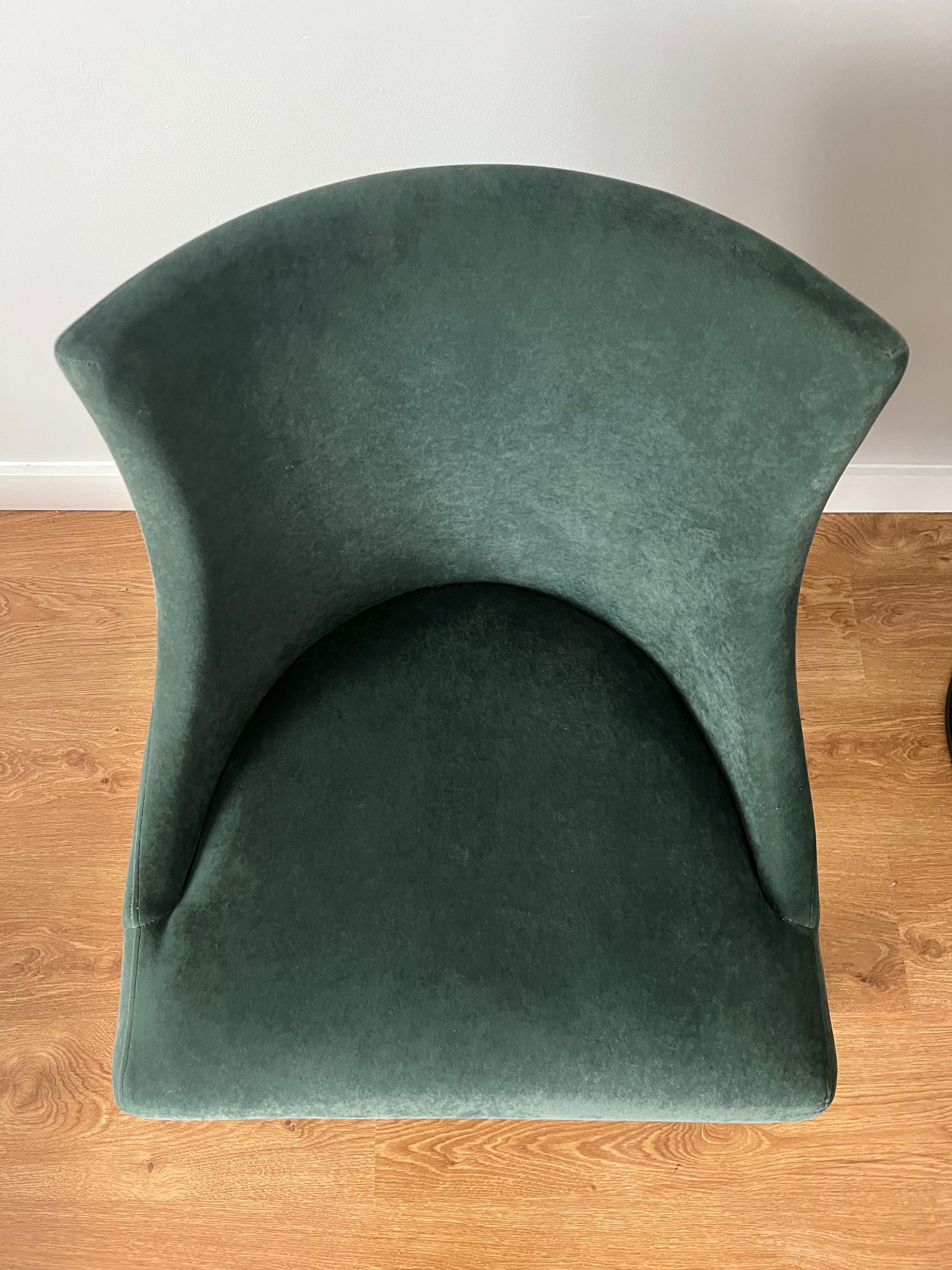 Krzesła tapicerowane zielone szałwiowe welwet 6 sztuk
