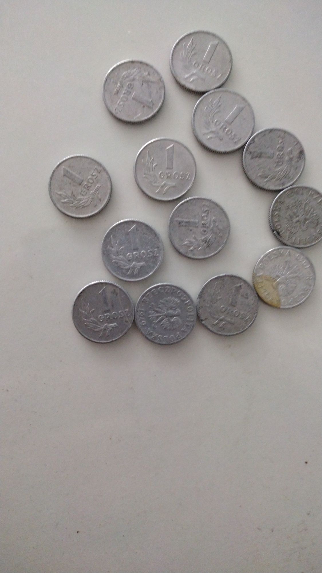 Monety Polskie 1 groszowe i 2 grosze