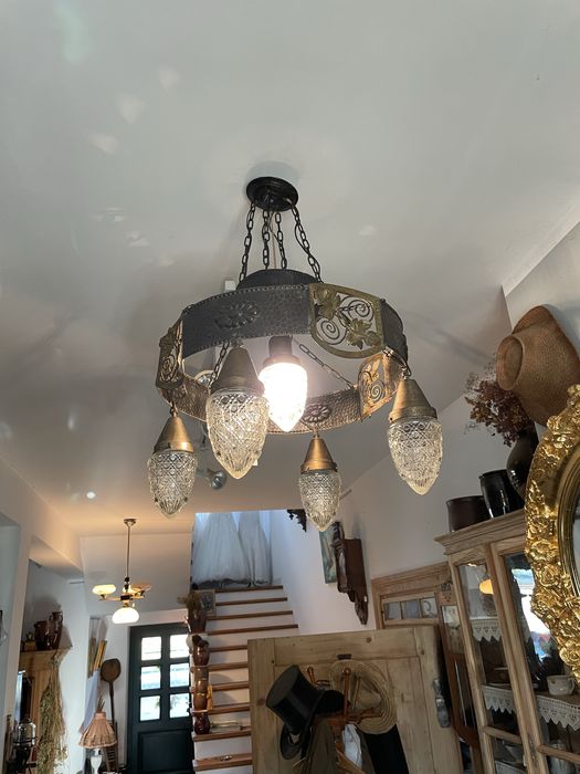 Secesyjna lampa ,zyrandol