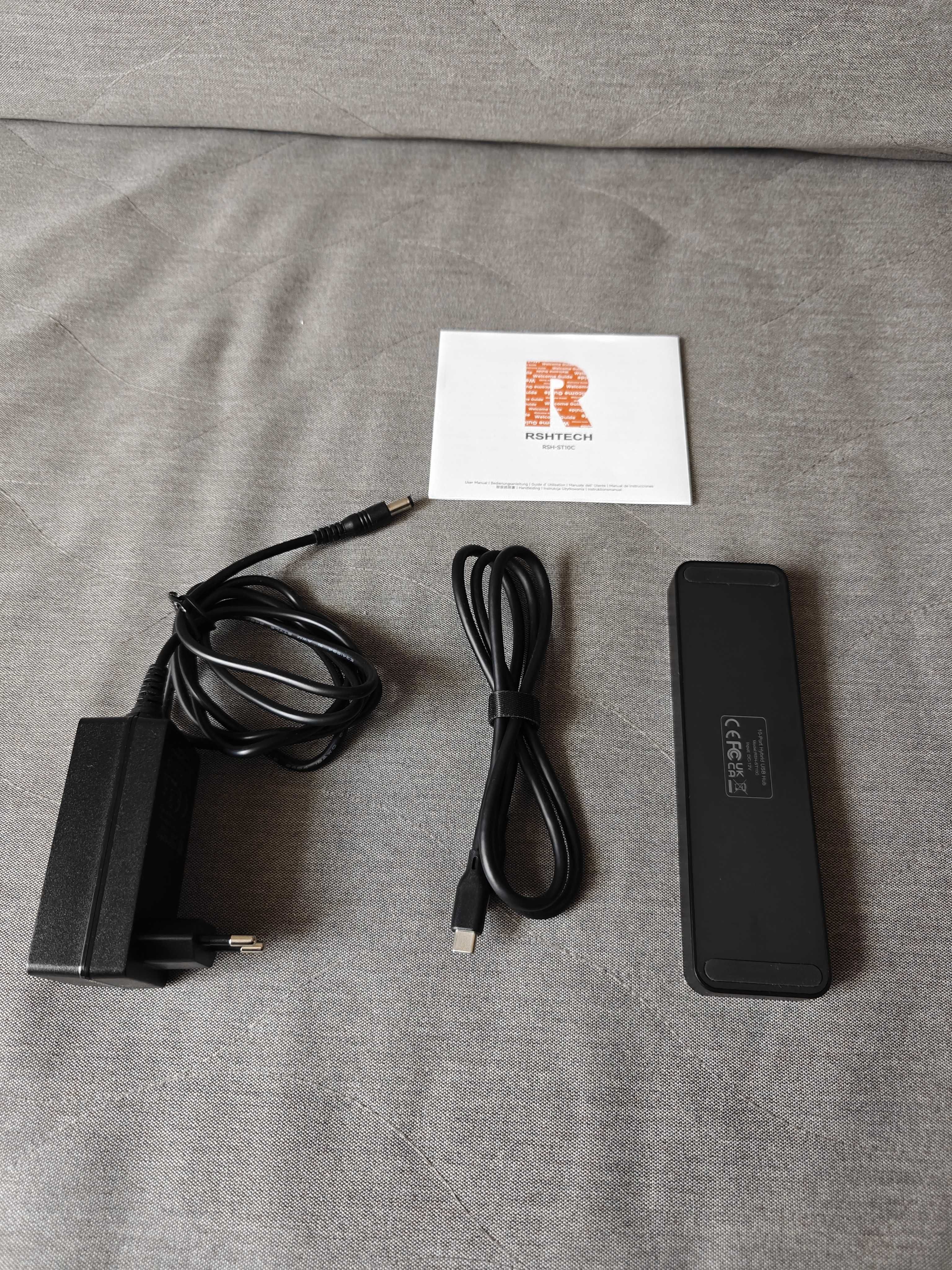 RSHTECH Koncentrator hub USB 3.2/USB-C 10-portowy 60W 10Gb/s
