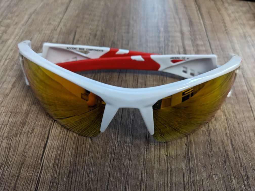 Okulary przeciwsłoneczne na rower Accent Jackal białe UV400