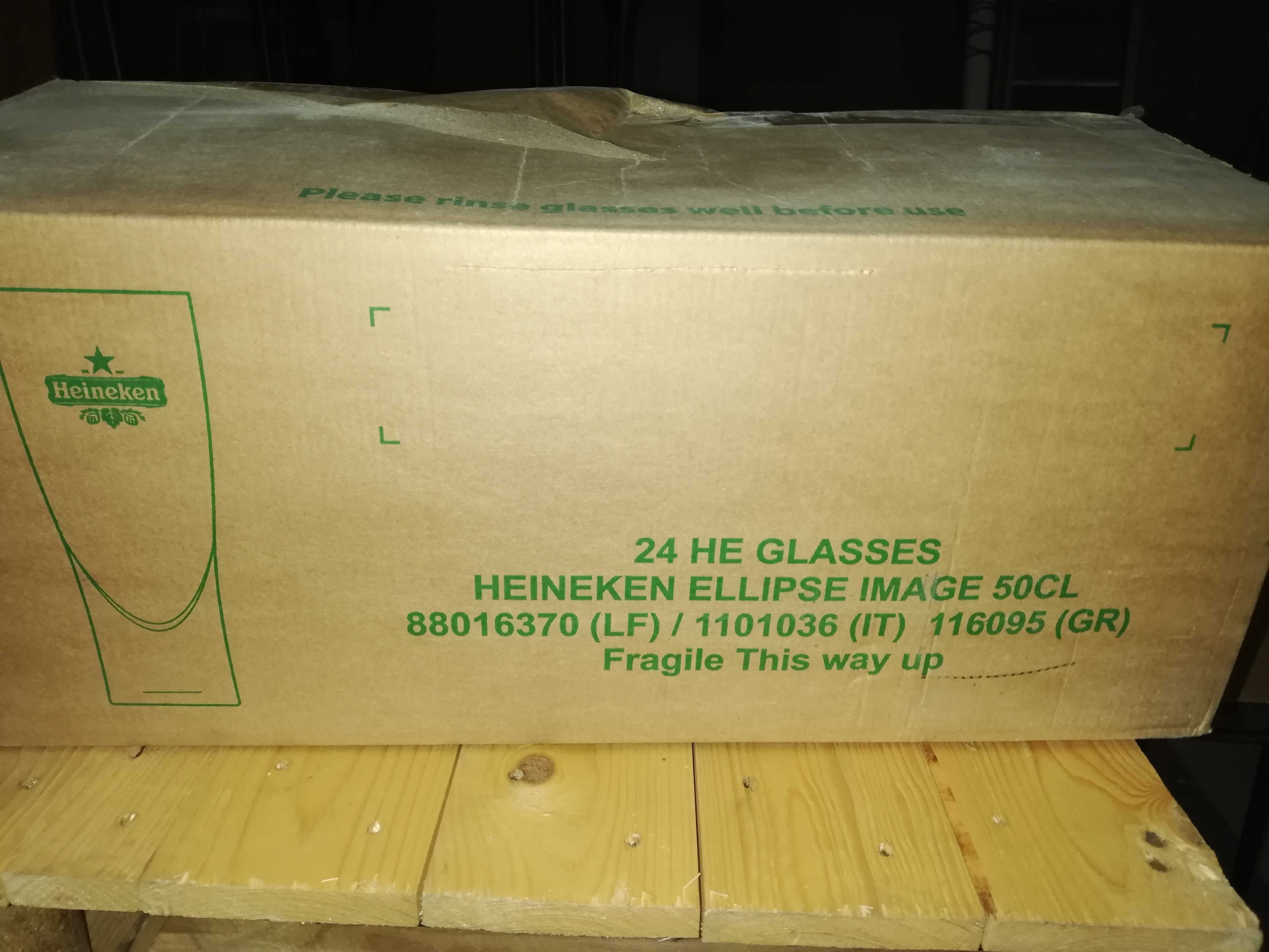 Heineken 0'5 L, 24 sztuk szklanek do piwa z grubego, mocnego szkła