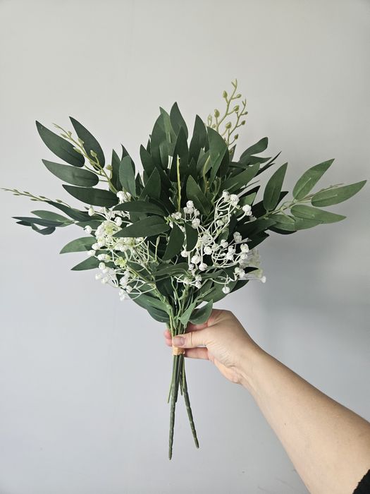 Bukiet wiązanka sztuczny ruskus gipsówka na ślub wesele
