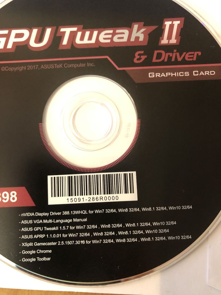 Диск Gpu Tweak II Asus Driver v1398 драйвер графічна карта сд