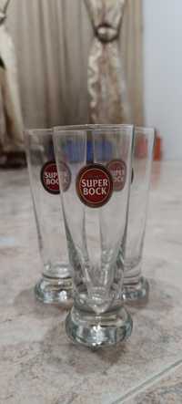 3 copos de vidro Super Bock - Novos