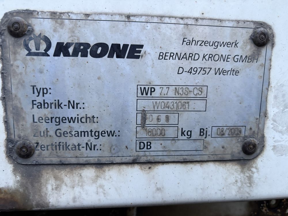 Zabudowa kontener krone bdf firanka plandeka wecon wielton 7.7