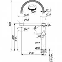 Bateria kuchenna Franke Pescara 360 czarna matowa nr kat. 115.0545.136