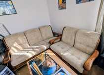 Komplet wypoczynkowy kanapa fotel sofa beżowe