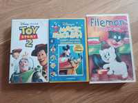 Zestaw kaset VHS: Toy Story 2, Magic English, Filemon i przyjaciele