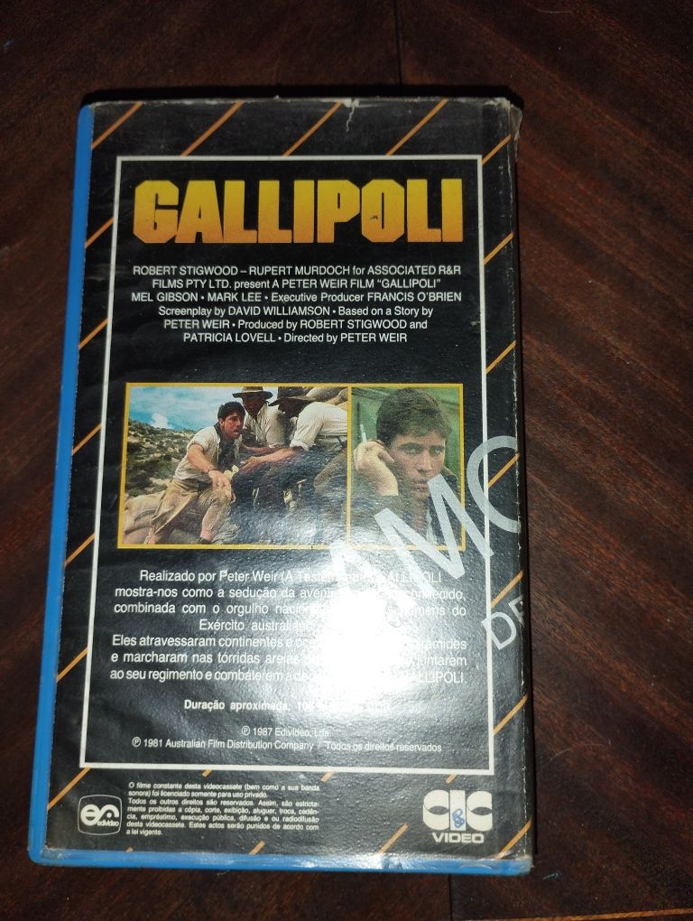 Capa filme original Gallipoli vhs