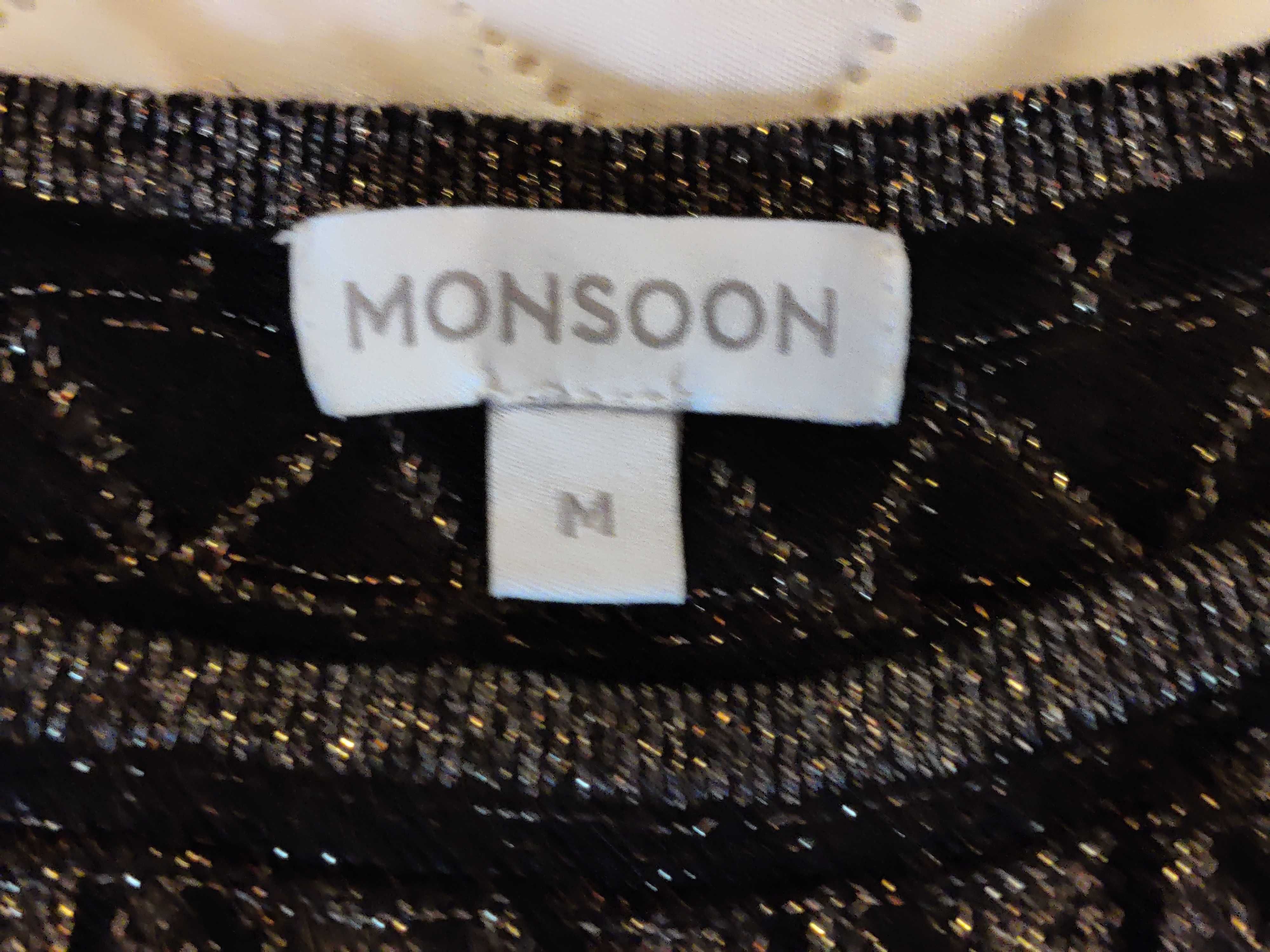 sukienka M/L czarna, złota Monsoon Zara H&M viscose 87%
