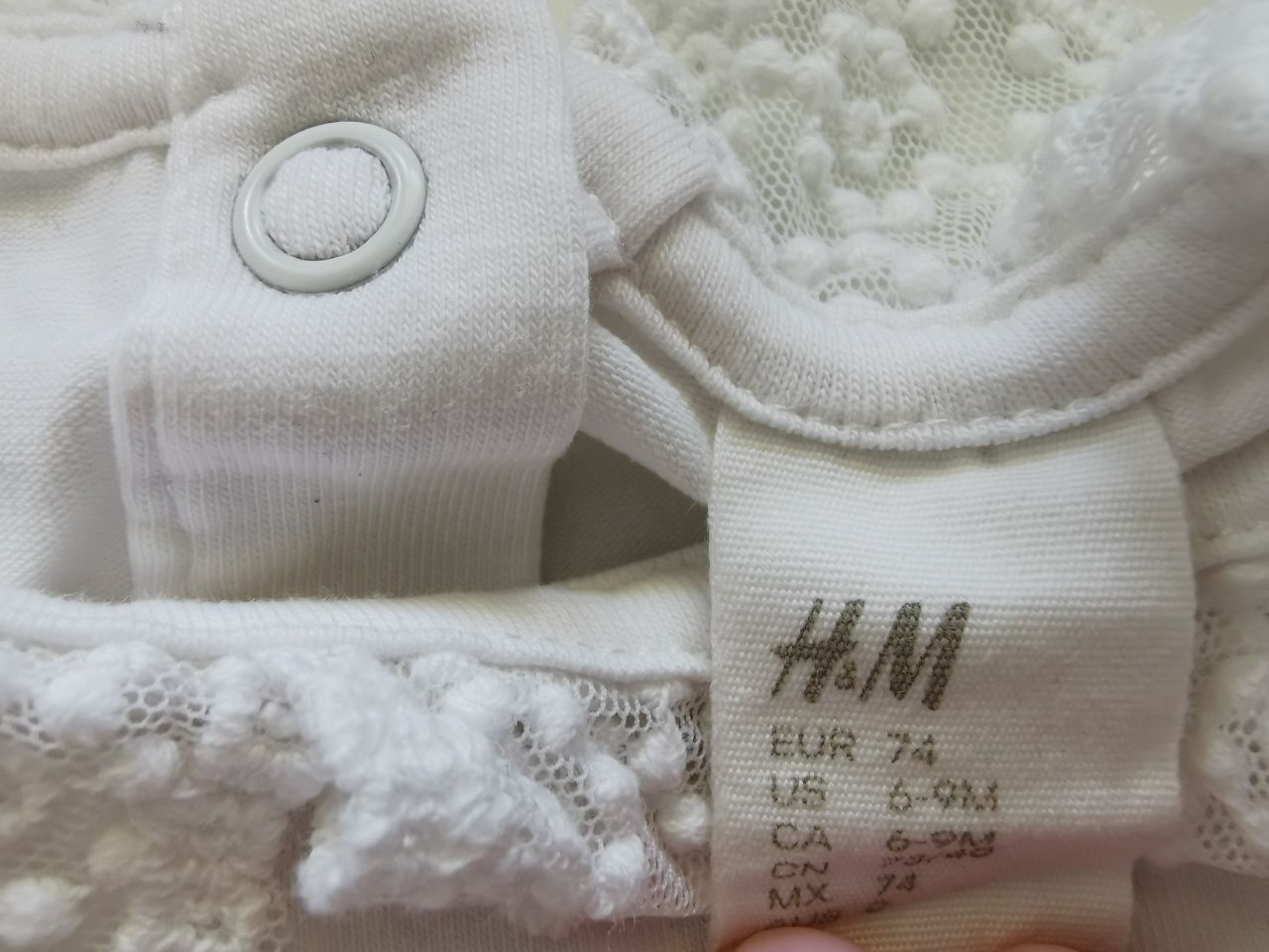 Śliczna biała Sukienka z koronką na chrzest/uroczystość H&M