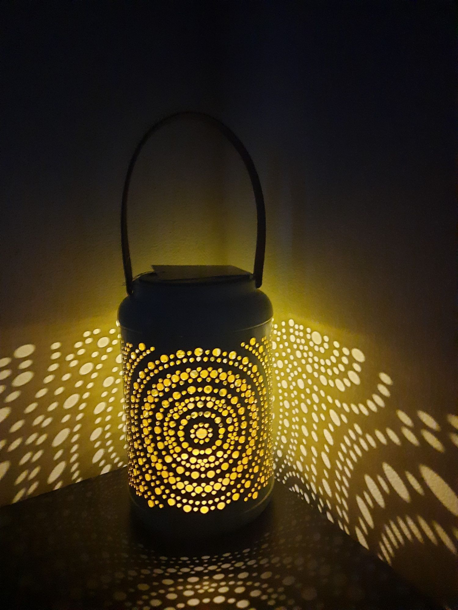 Lampion led solarny metalowy latarenka świeczka
