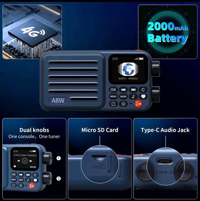 Інтернет-радіо Choyong A8W (глобальна версія, новинка)