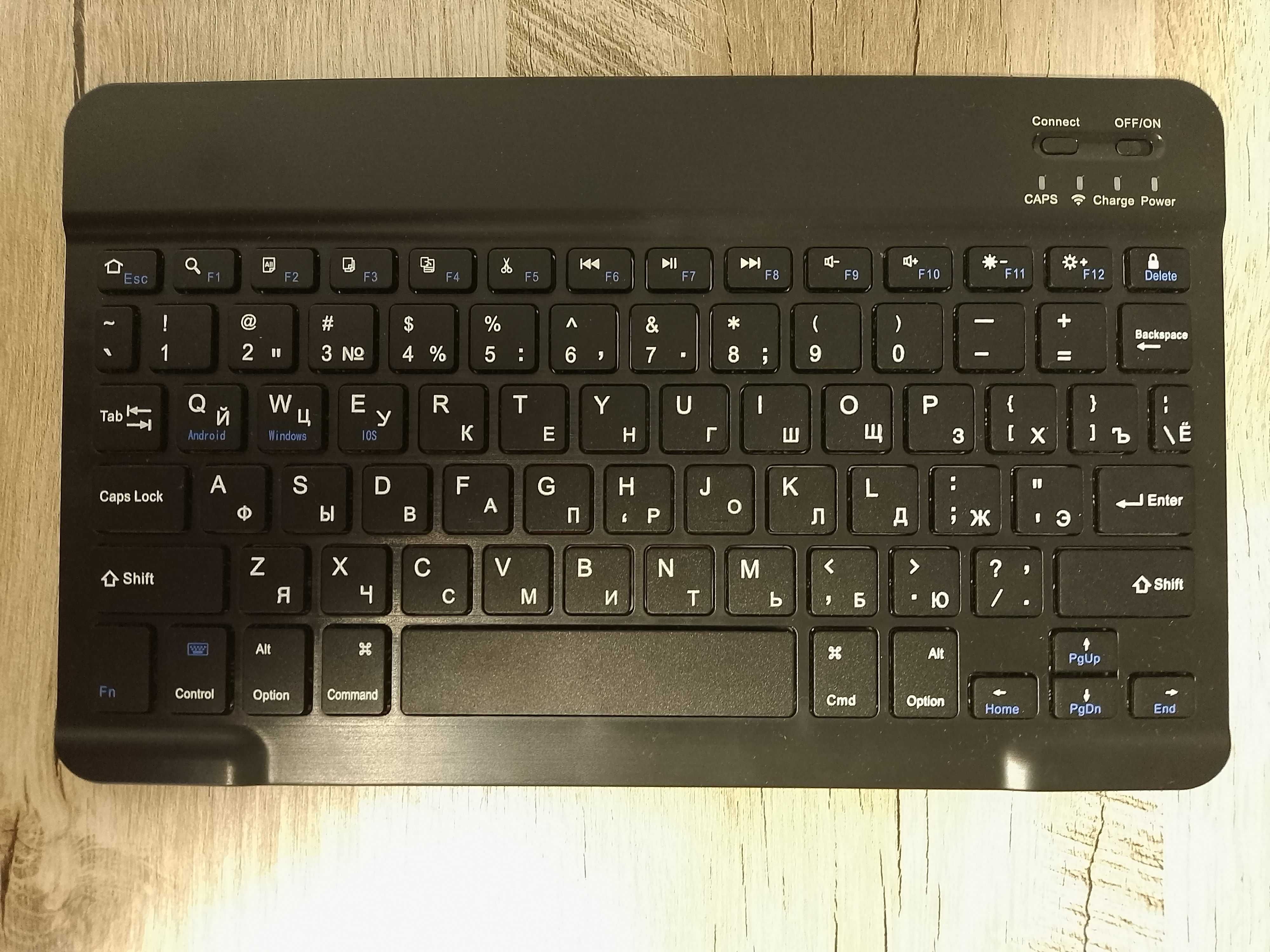 Компактная клавиатура 10" блютуз bluetooth перезаряжаемая rus eng