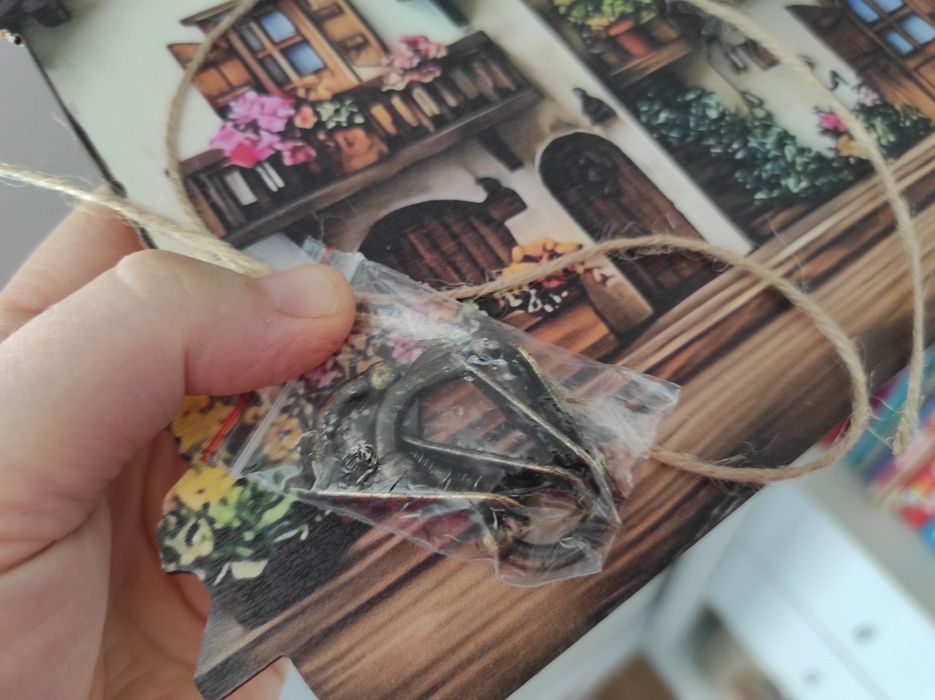 Nowy drewniany wieszak ścienny na klucze dekoracja ścienna