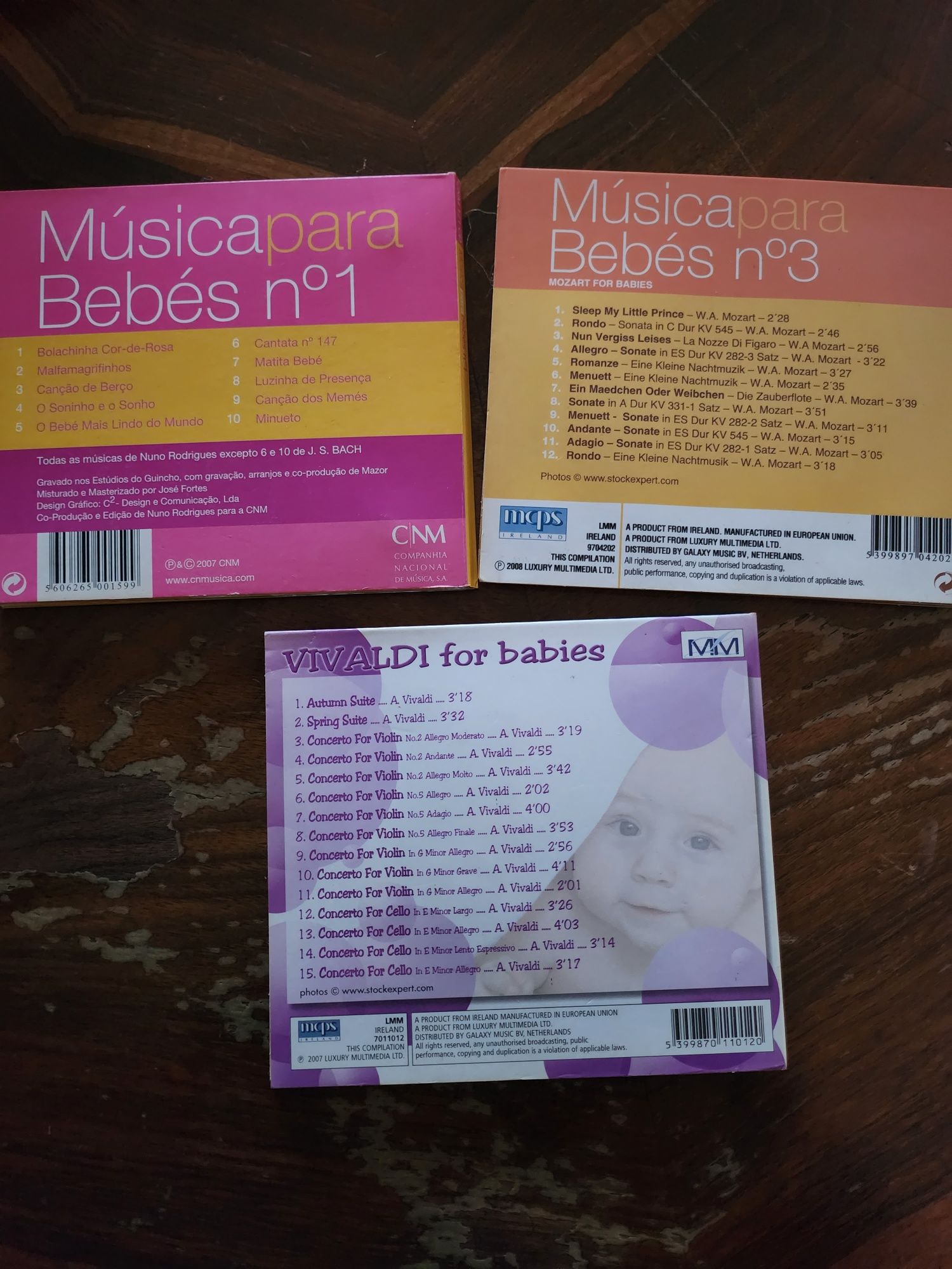 Conjunto 3 cds musicas para bebés