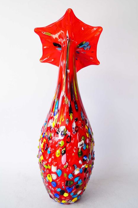 Szkło Murano style wazon 3D cały wypukły design piękny