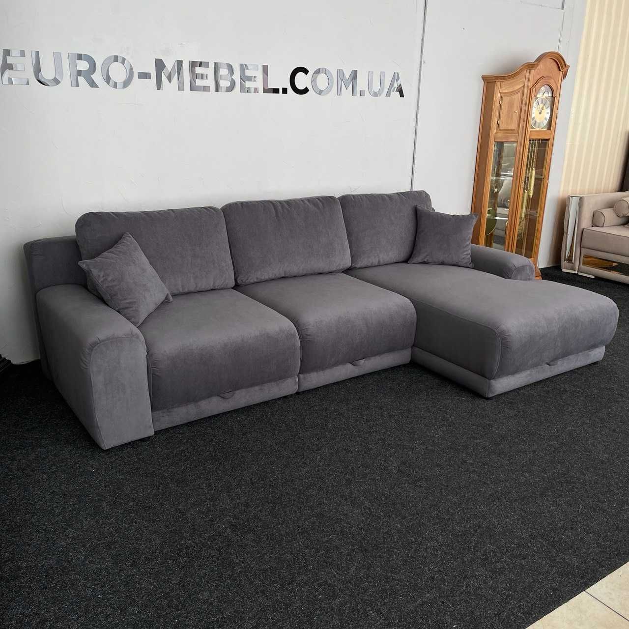 Розкладний диван г-подібної форми в тканині